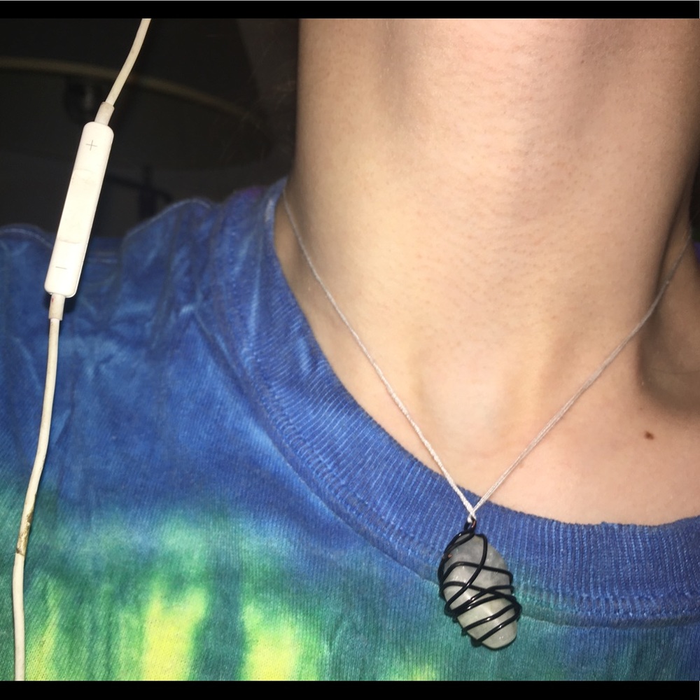 Aquamarine stone necklace handmade